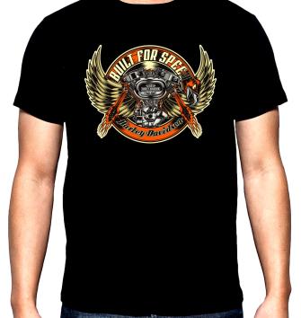 Harley Davidson, built for speed, men's  t-shirt, 100% cotton, S to 5XL
